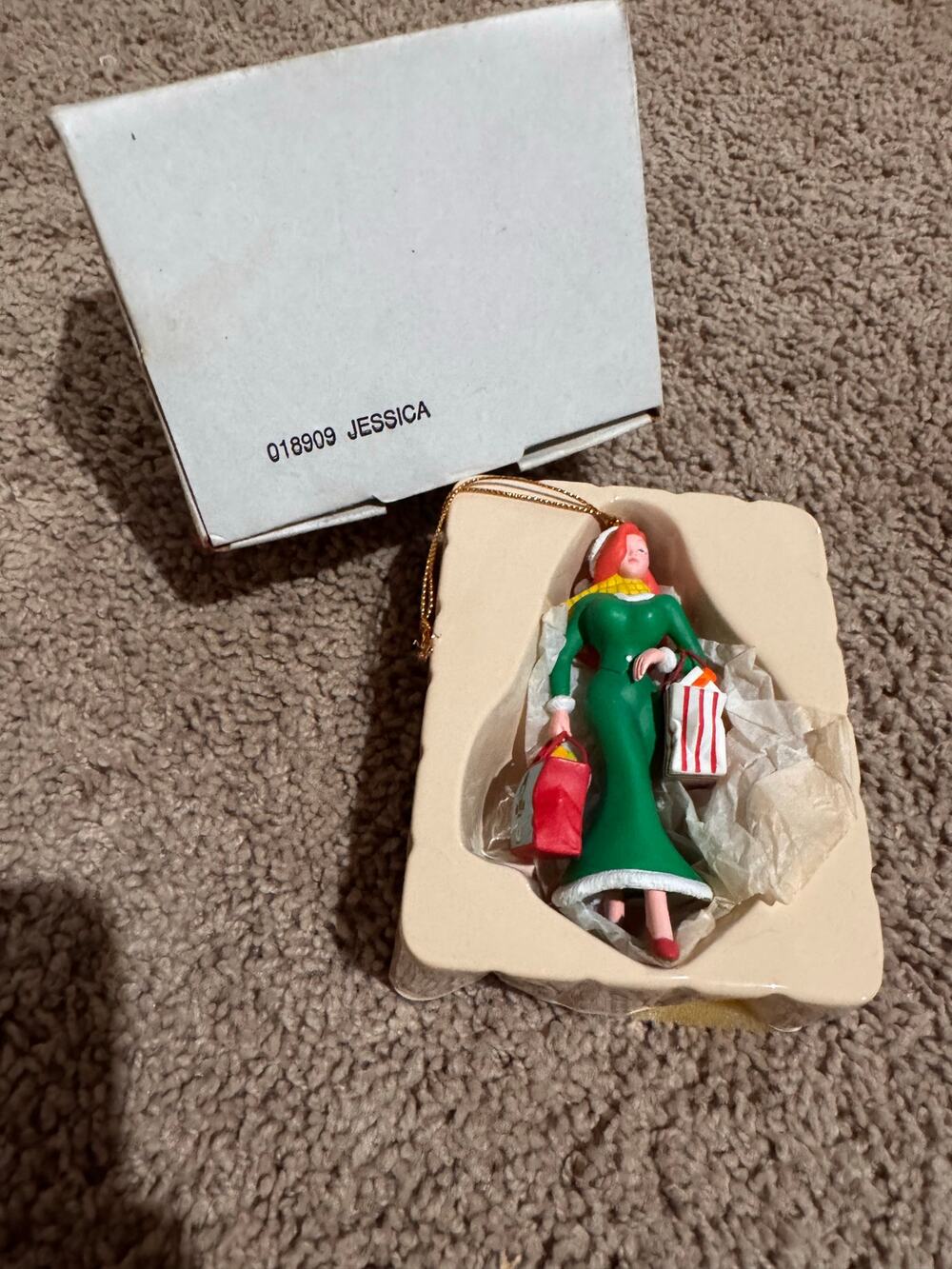 Vintage Disney Grolier Jessica Rabbit Holiday 018909 Ornament w/Box